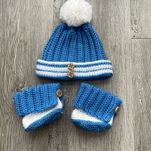 Newborn Hand Made Hat And Booties